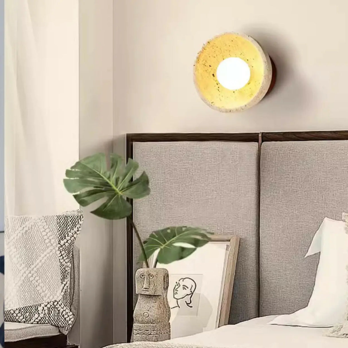 Industrial Walnut Wood Dome Swing Arm Wall Sconce Image - 6