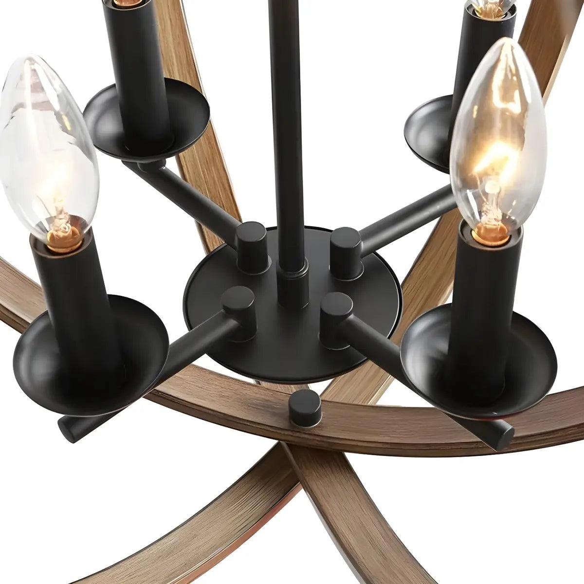 Iron Brown Sphere Candelabra Chain Foyer Chandelier Image - 10