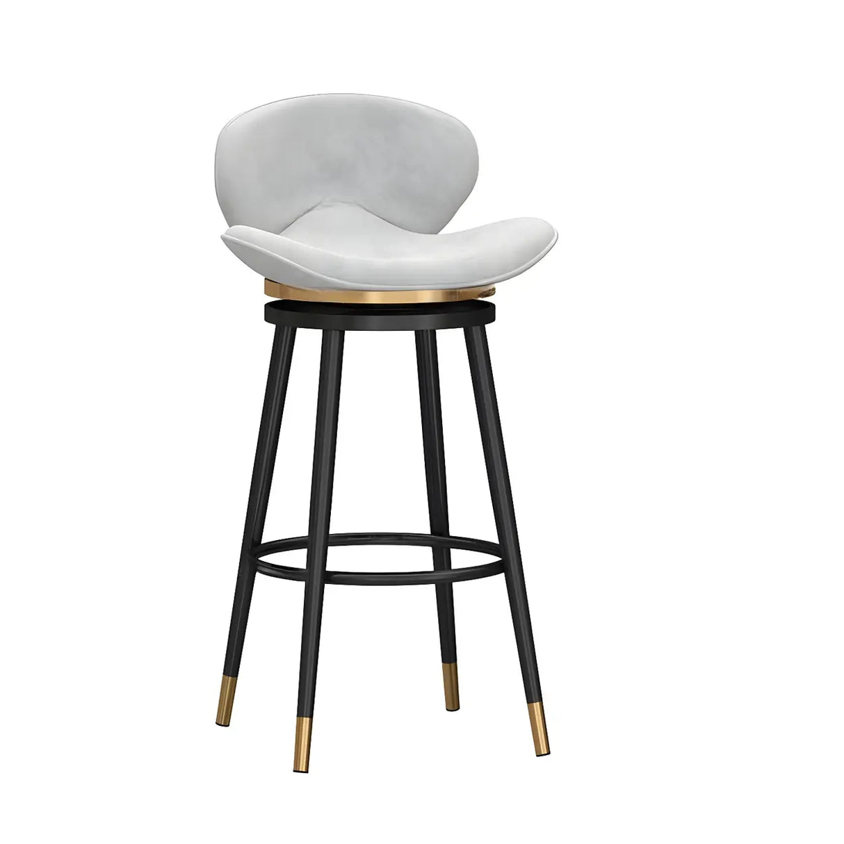 Iron Frame Curved Fabric Bucket Seating Bar Stools Image - 10