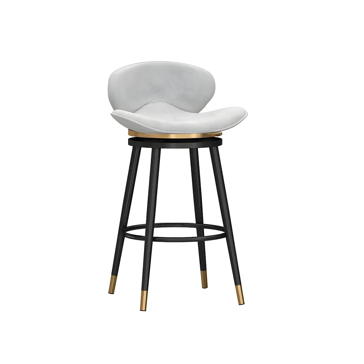 Iron Frame Curved Fabric Bucket Seating Bar Stools Image - 11