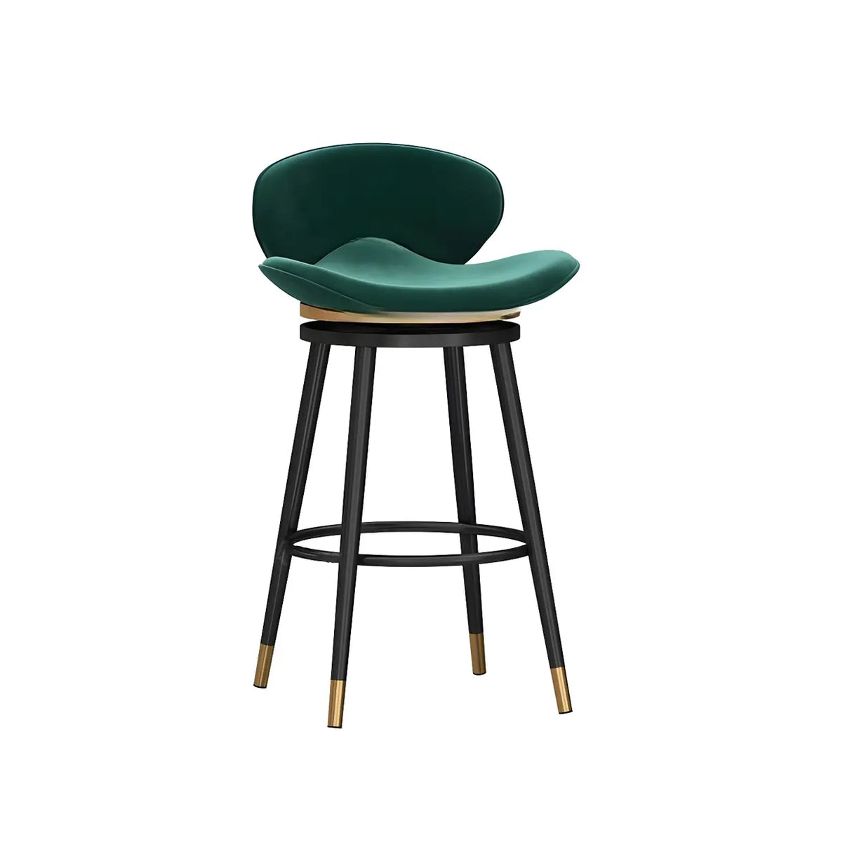 Iron Frame Curved Fabric Bucket Seating Bar Stools Image - 2