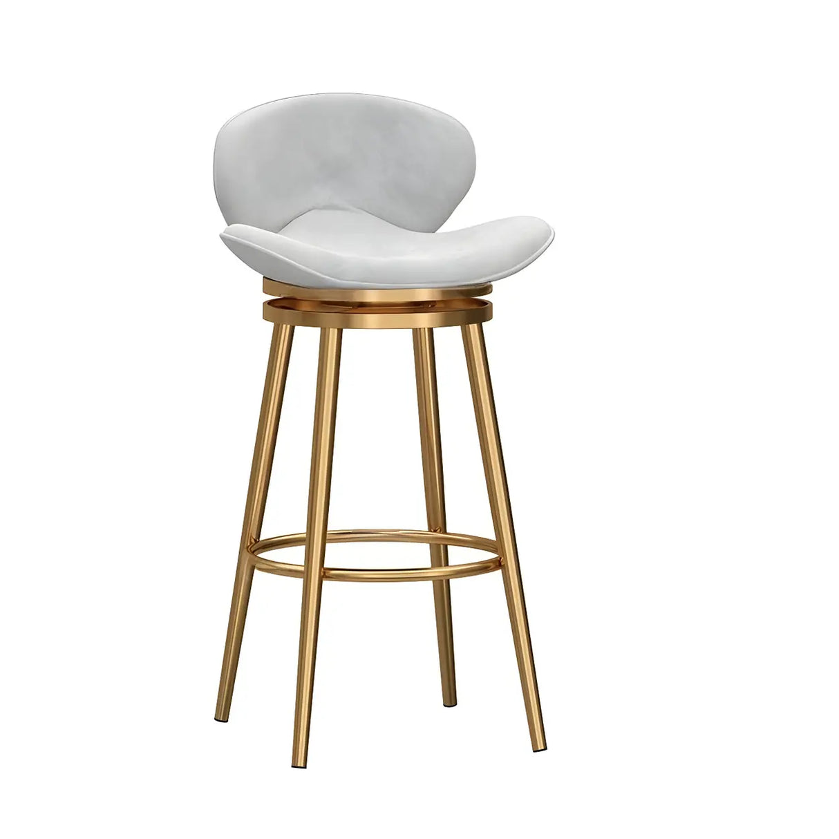 Iron Frame Curved Fabric Bucket Seating Bar Stools Image - 29