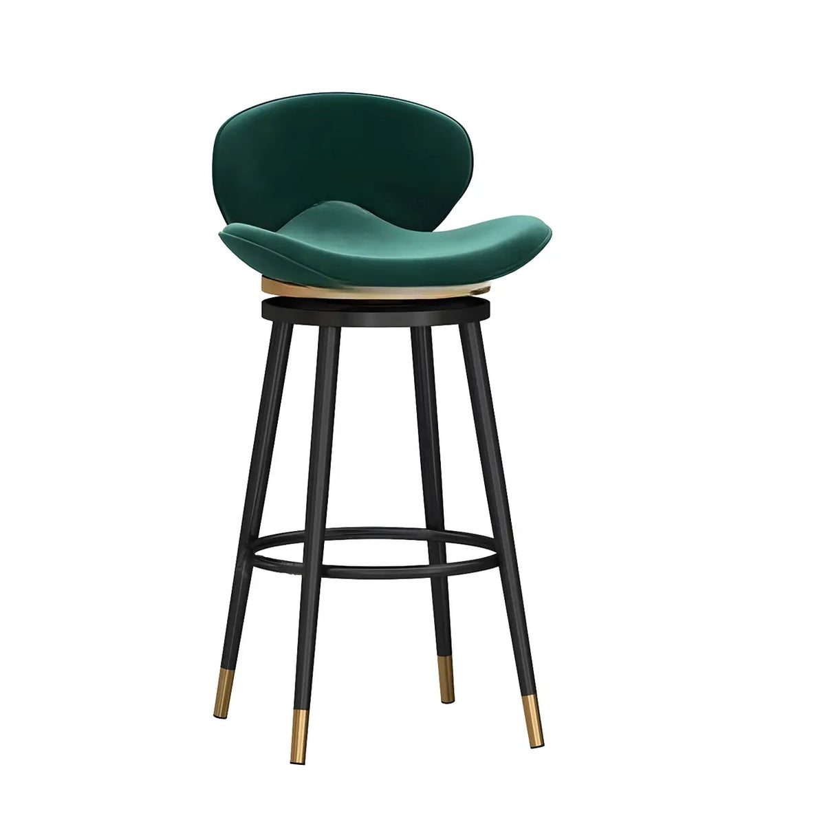 Iron Frame Curved Fabric Bucket Seating Bar Stools Image - 30