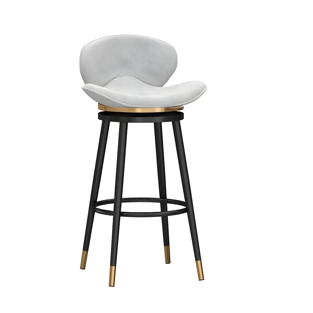 Iron Frame Curved Fabric Bucket Seating Bar Stools Image - 35