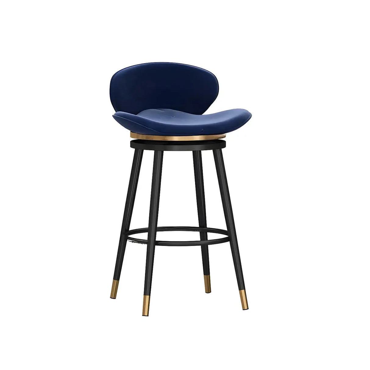 Iron Frame Curved Fabric Bucket Seating Bar Stools Image - 7