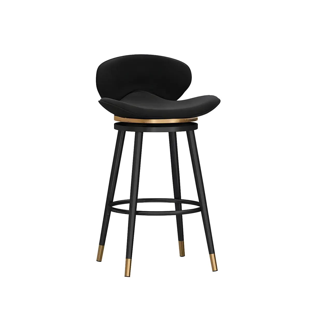 Iron Frame Curved Fabric Bucket Seating Bar Stools Image - 9