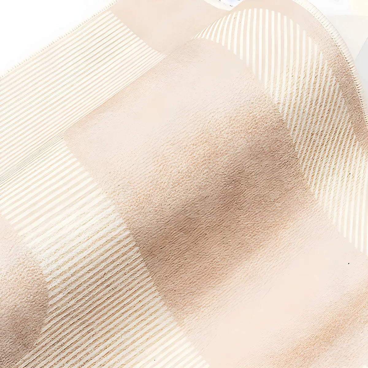 Irregular Contemporary Abstract Cotton White Area Rug Image - 11