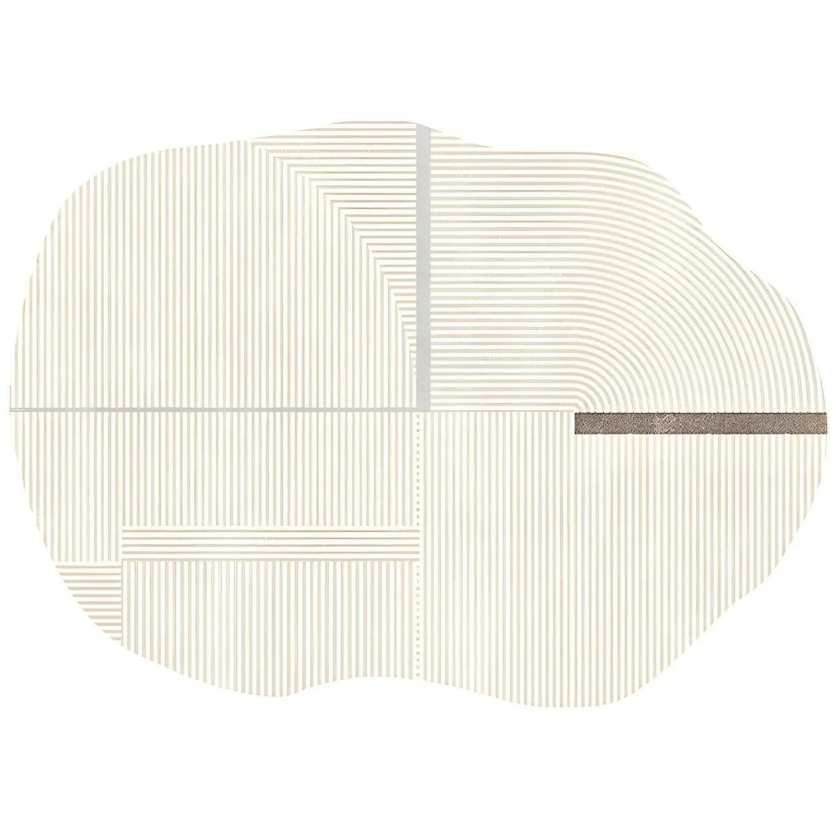 Irregular Contemporary Abstract Cotton White Area Rug Image - 7