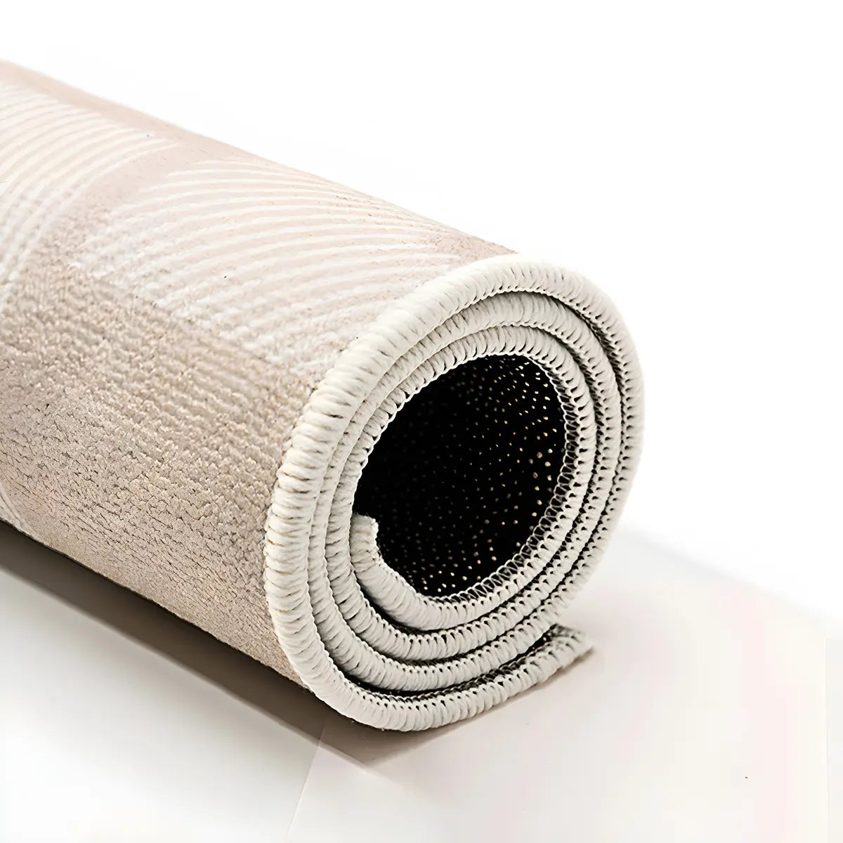 Irregular Contemporary Abstract Cotton White Area Rug Image - 9