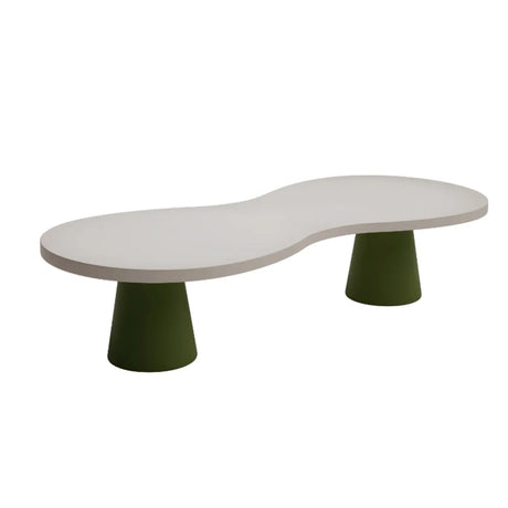 Irregular Shape White Wooden Kids Desk for Multi-Person Image - 2