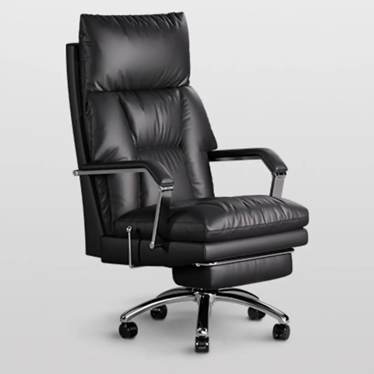 Ivory Adjustable High-Back Footrest Headrest Office Chair Image - 5