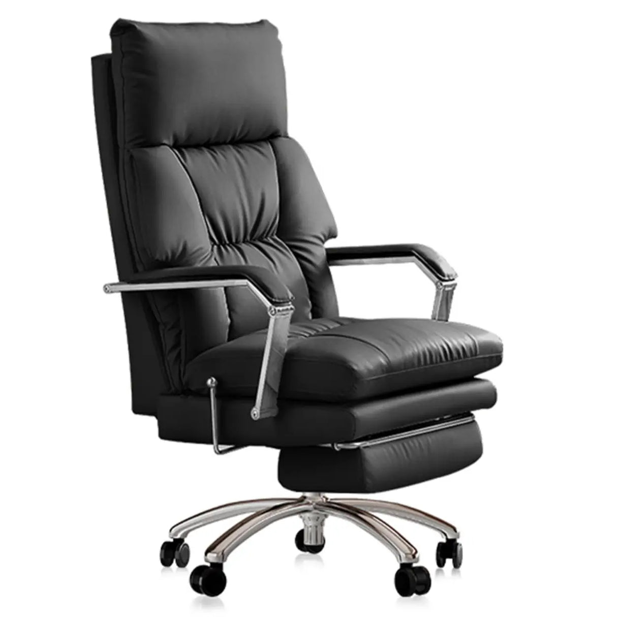 Ivory Adjustable High-Back Footrest Headrest Office Chair Image - 7