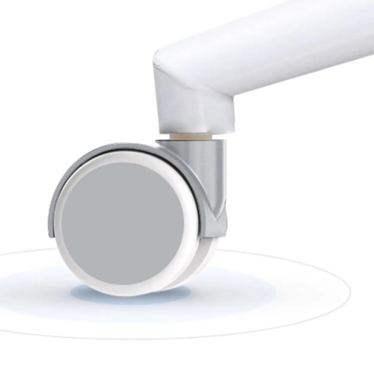 Ivory Swivel Adjustable Upholstered Footrest Office Chair Image - 10