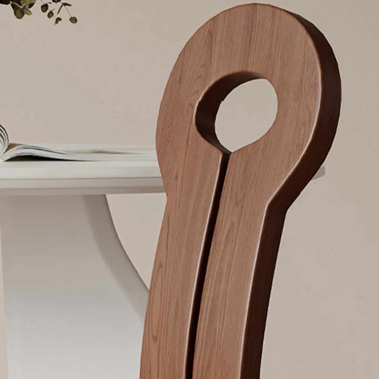 Key Slat Back Sherpa Curved Wood Side Dining Chair Black Image - 15