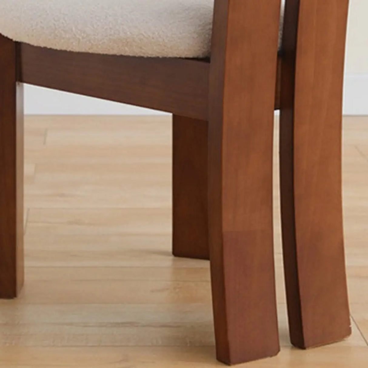 Key Slat Back Sherpa Curved Wood Side Dining Chair Black Image - 16