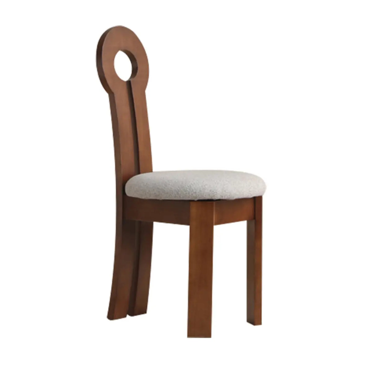 Key Slat Back Sherpa Curved Wood Side Dining Chair Black Image - 8