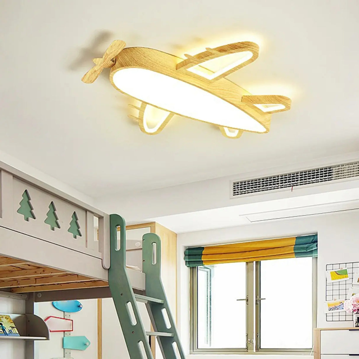 Kids Bedroom Airplane LED Flush Mount Ceiling Light Image - 15