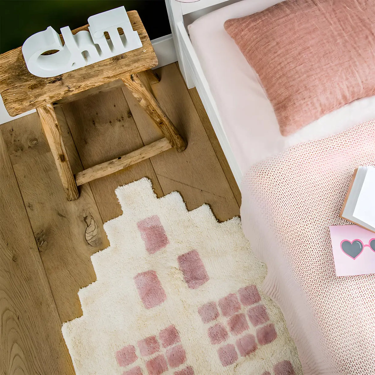 Kids Cartoon House Rug Synthetic Blue Area Rug Image - 8