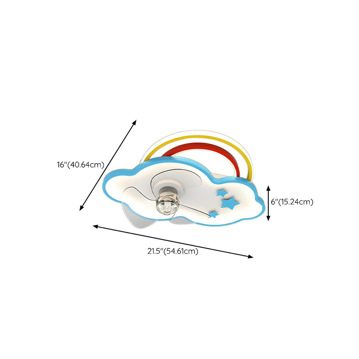 Kids Room 3 Blade Bow Fun Pattern Ceiling Fan Light