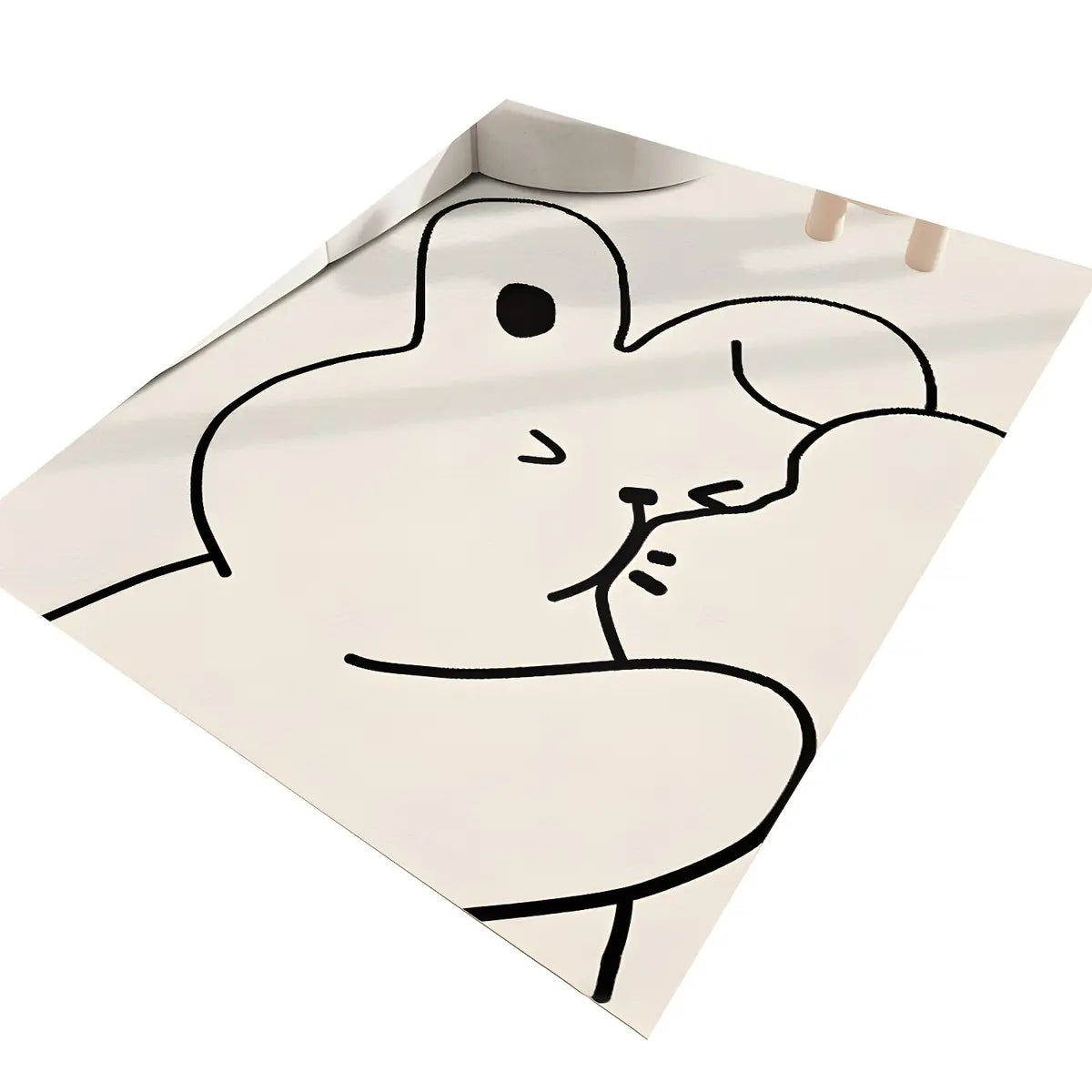 Kids Room Beige Cartoon Rectangle Leather Area Rug Image - 5