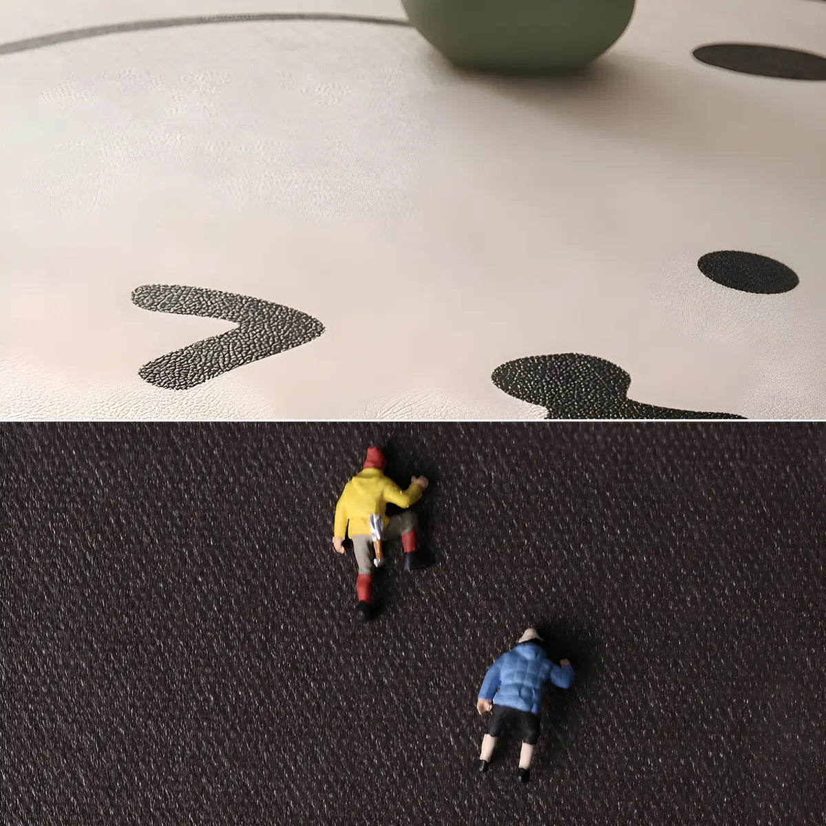 Kids Room Beige Cartoon Rectangle Leather Area Rug Image - 7