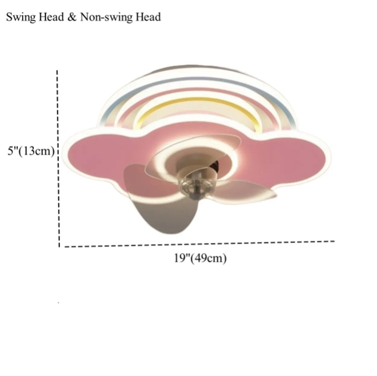 Kids Room Cartoon Rainbow Cloud Ceiling Fan with Light