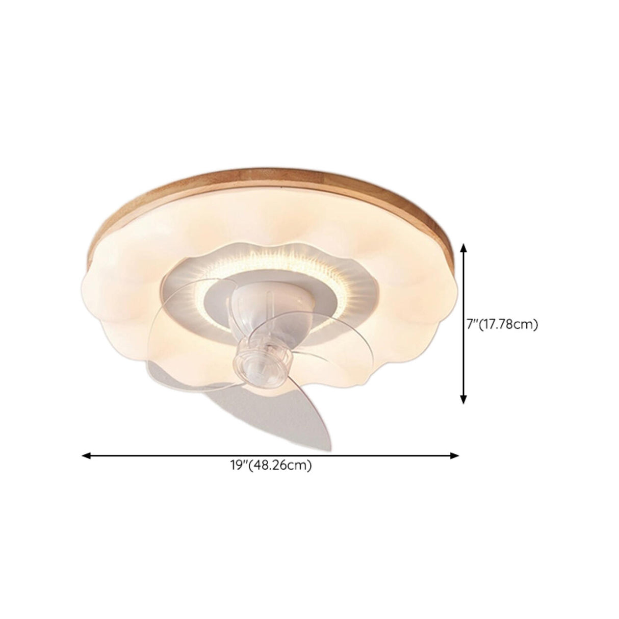 Kids Room Cloud Wood Flush Ceiling Fan with LED Light