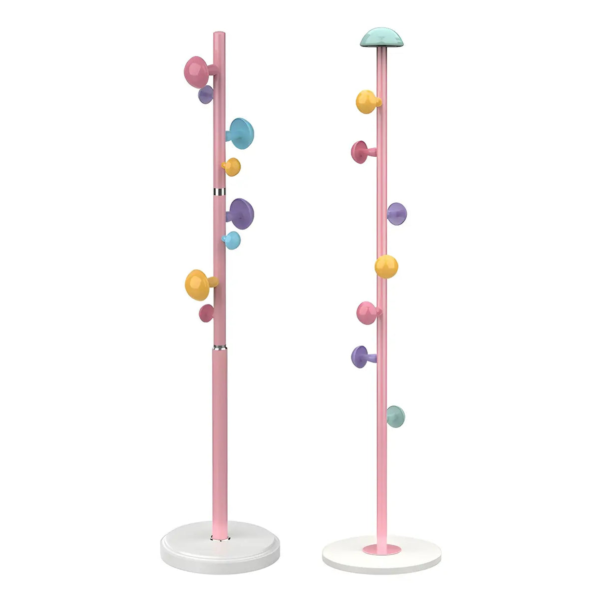 Kids Room Colorful Metal Freestanding Coat Rack with Hooks Image - 10