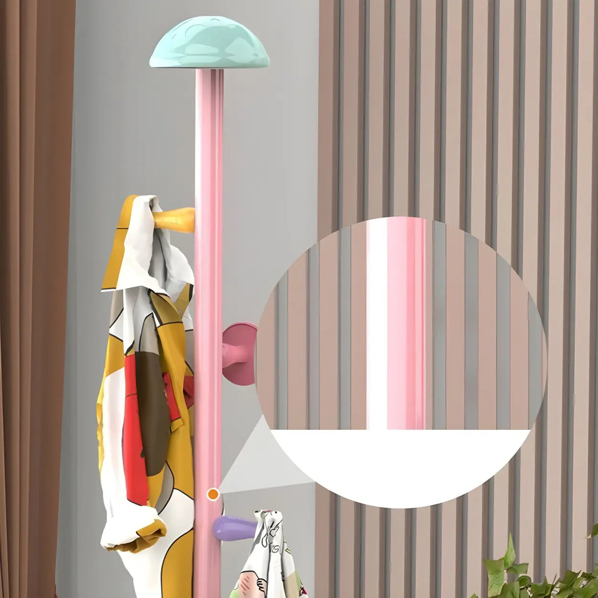 Kids Room Colorful Metal Freestanding Coat Rack with Hooks Image - 14