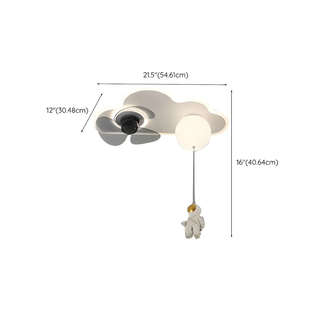 Kids Room Creative Cloud LED Ceiling Fan with Light