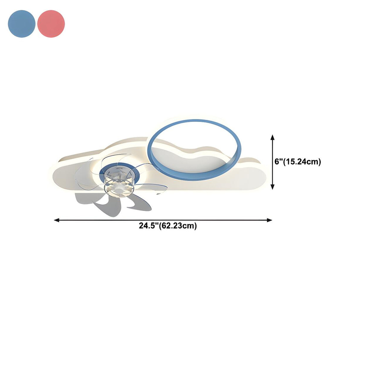 Kids Room Creative Ring Decor Cloud Ceiling Fan Light