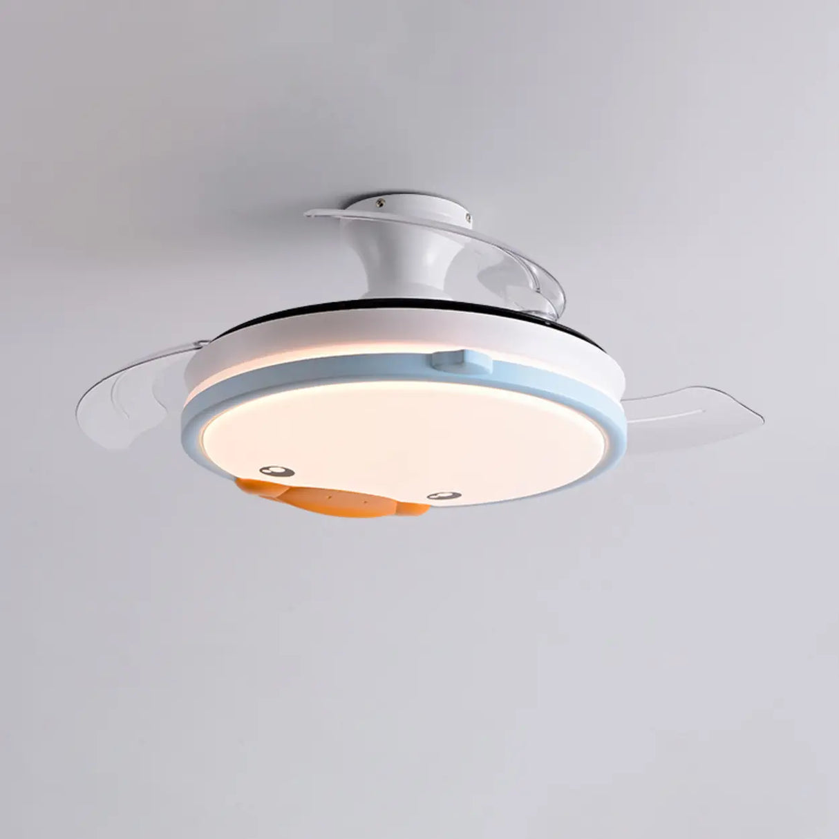 Kids Room Cute Round 3 Blade Ceiling Fan with LED Light Image - 7