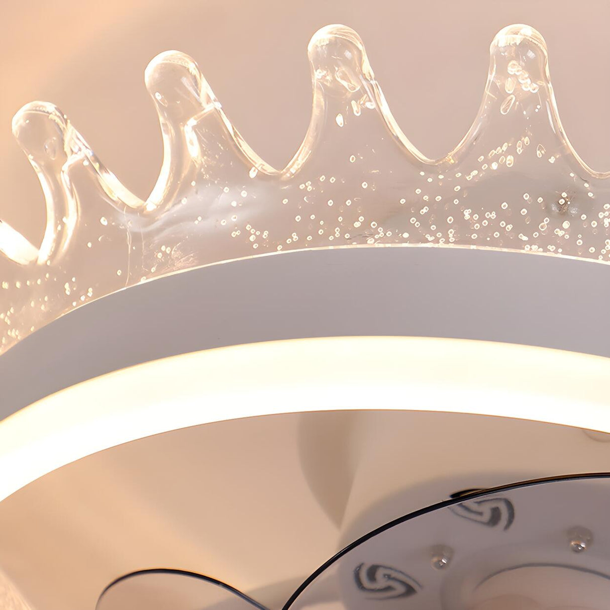 Kids Room Elegant Crown Round Ceiling Fan with Light Image - 10