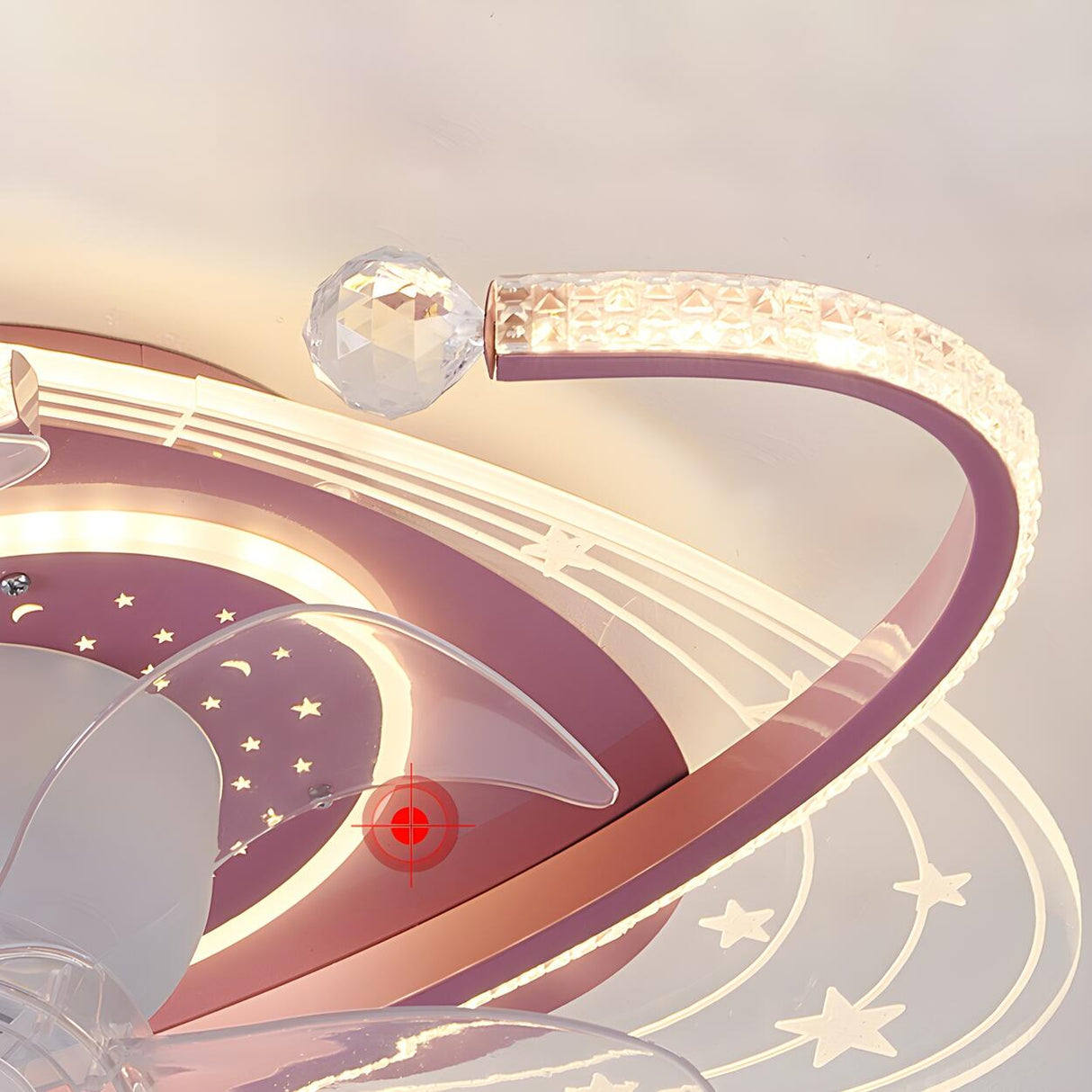 Kids Room Exquisite Oval Galaxy Ceiling Fan with Light Image - 11