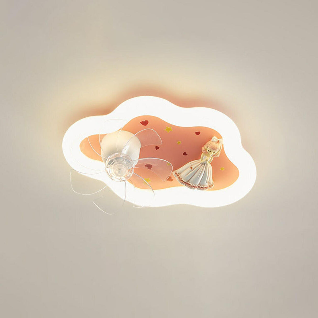 Kids Room Geometric Remote Dimming Ceiling Fan Lights Image - 10