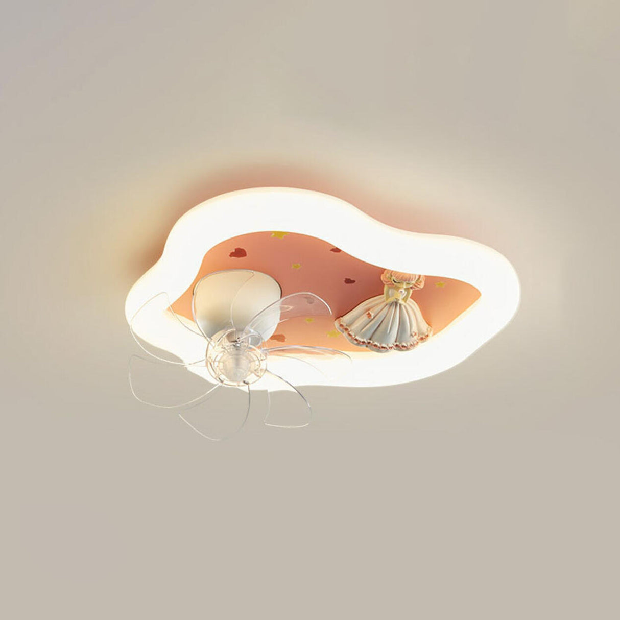 Kids Room Geometric Remote Dimming Ceiling Fan Lights Image - 7