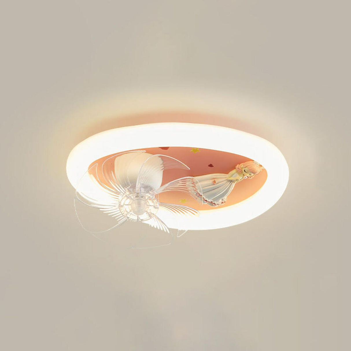 Kids Room Geometric Remote Dimming Ceiling Fan Lights Image - 8