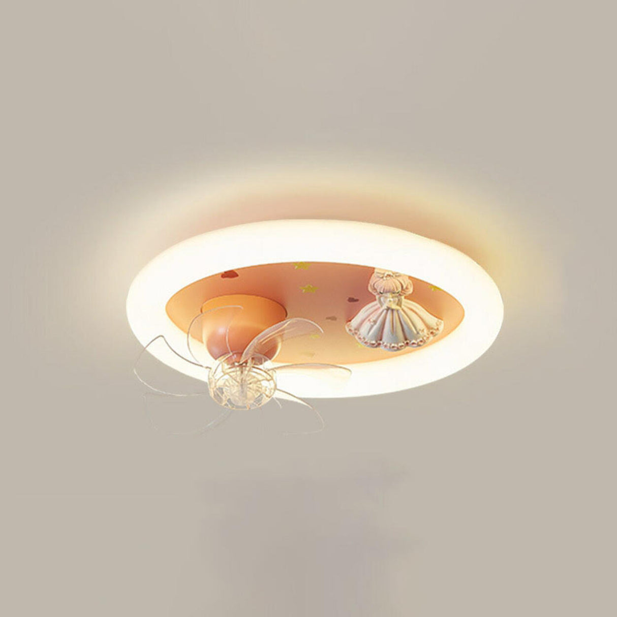 Kids Room Geometric Remote Dimming Ceiling Fan Lights Image - 9