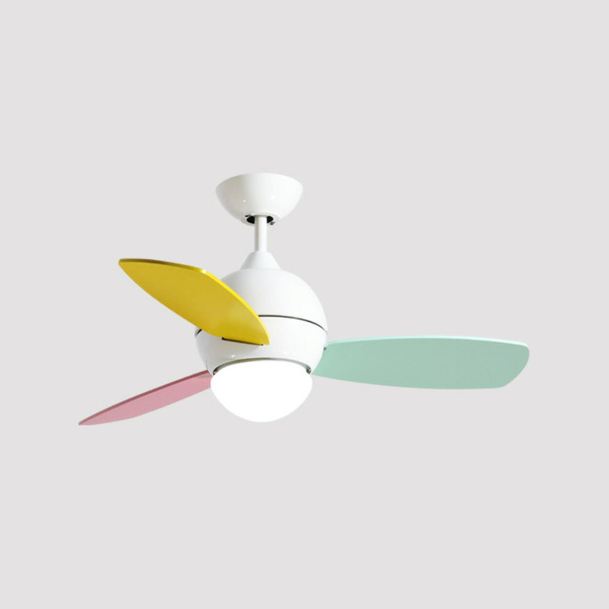Kids Room Multi-Colored Wood Blades Ceiling Fan Light Image - 8