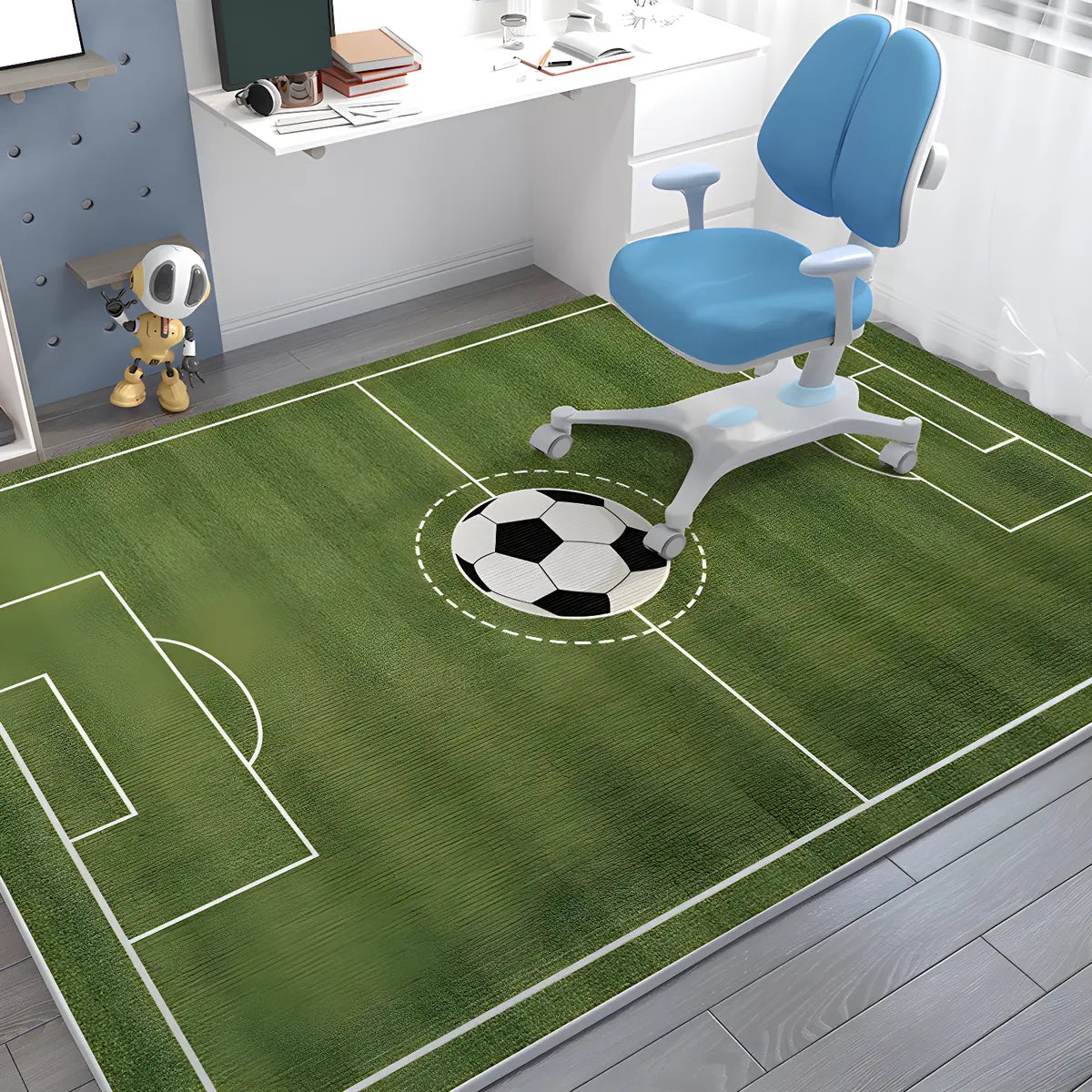 Kids Room Playful Car Road Polyester White Area Rug Image - 13