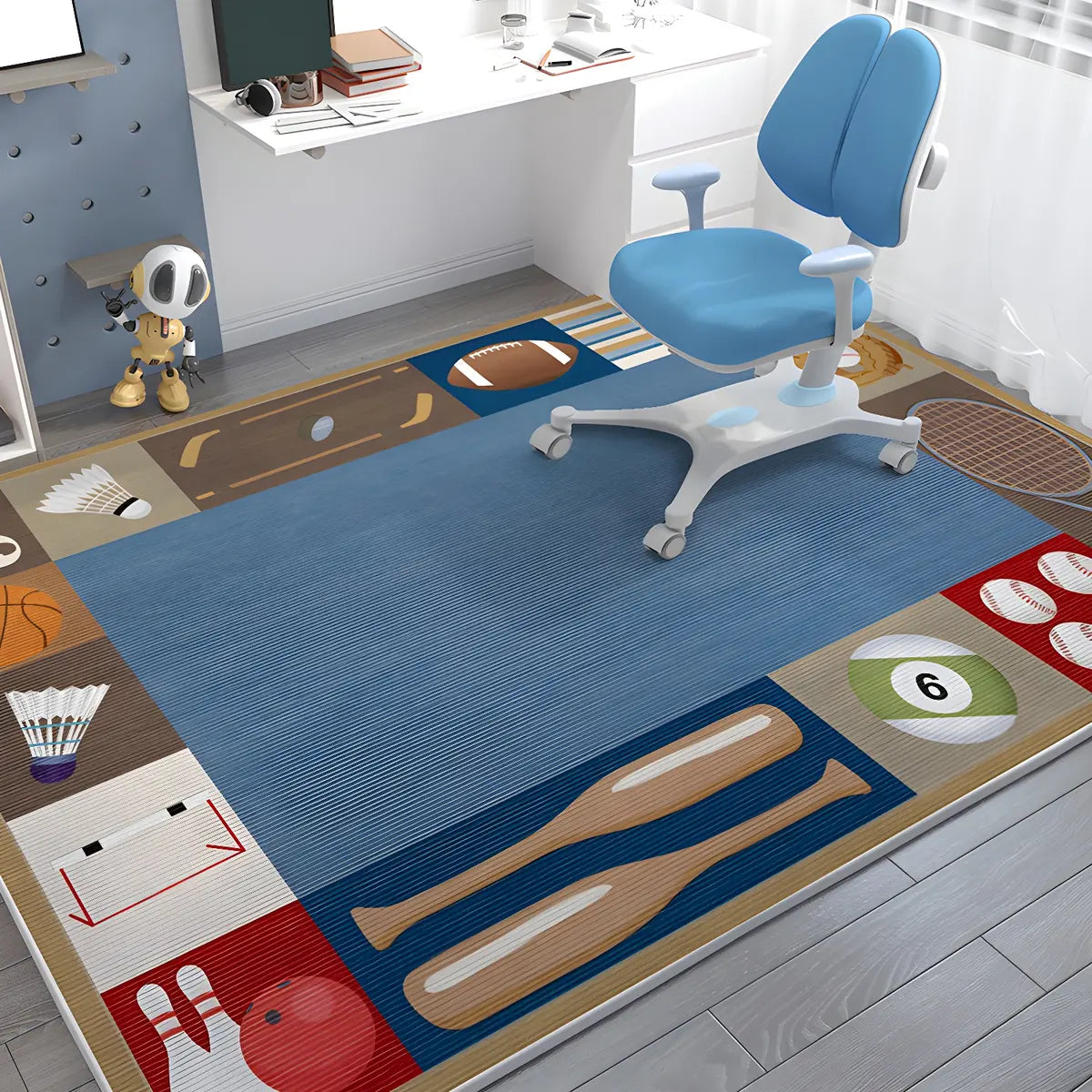 Kids Room Playful Car Road Polyester White Area Rug Image - 14