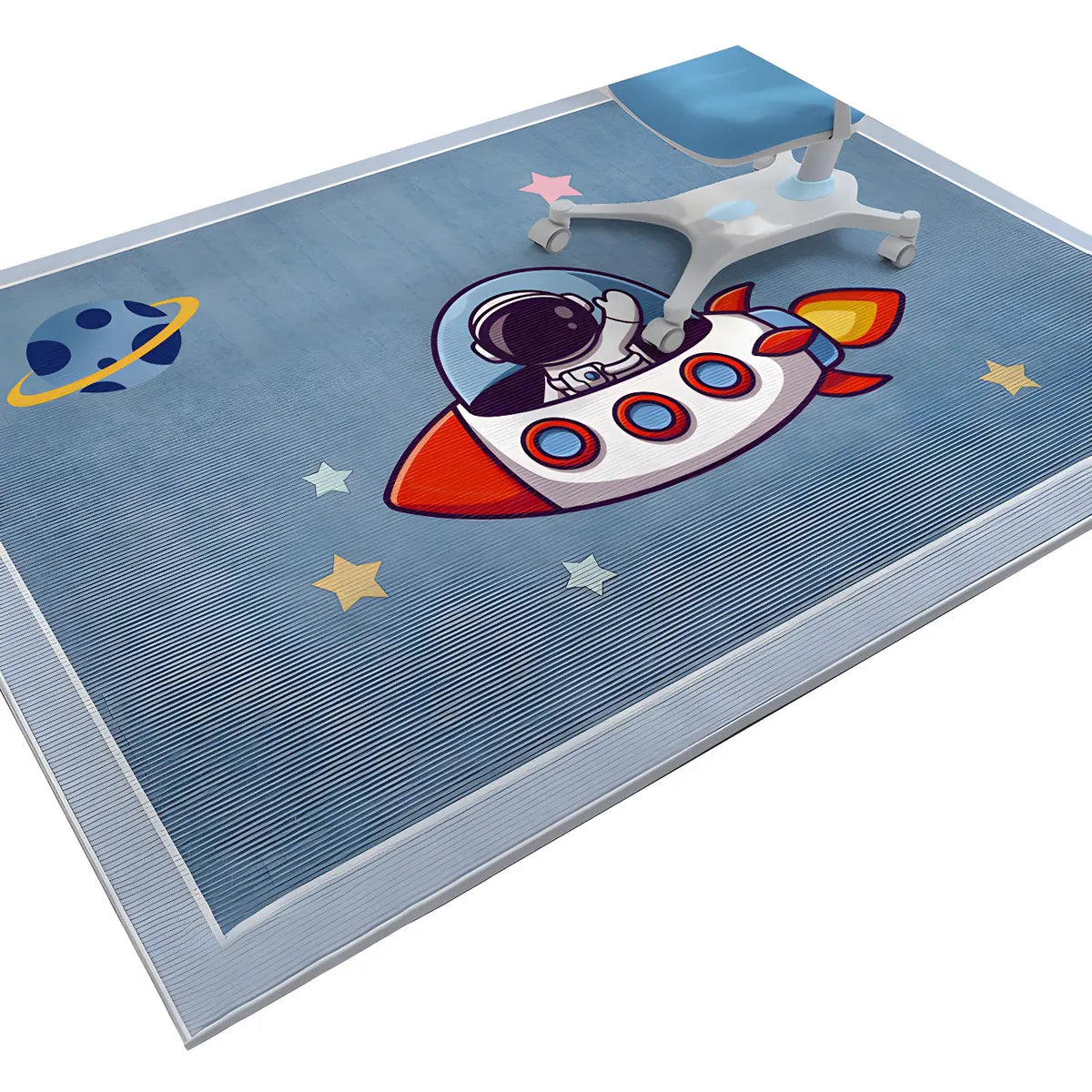 Kids Room Playful Car Road Polyester White Area Rug Image - 5