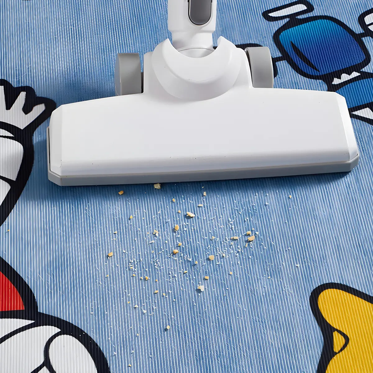 Kids Room Playful Car Road Polyester White Area Rug Image - 9