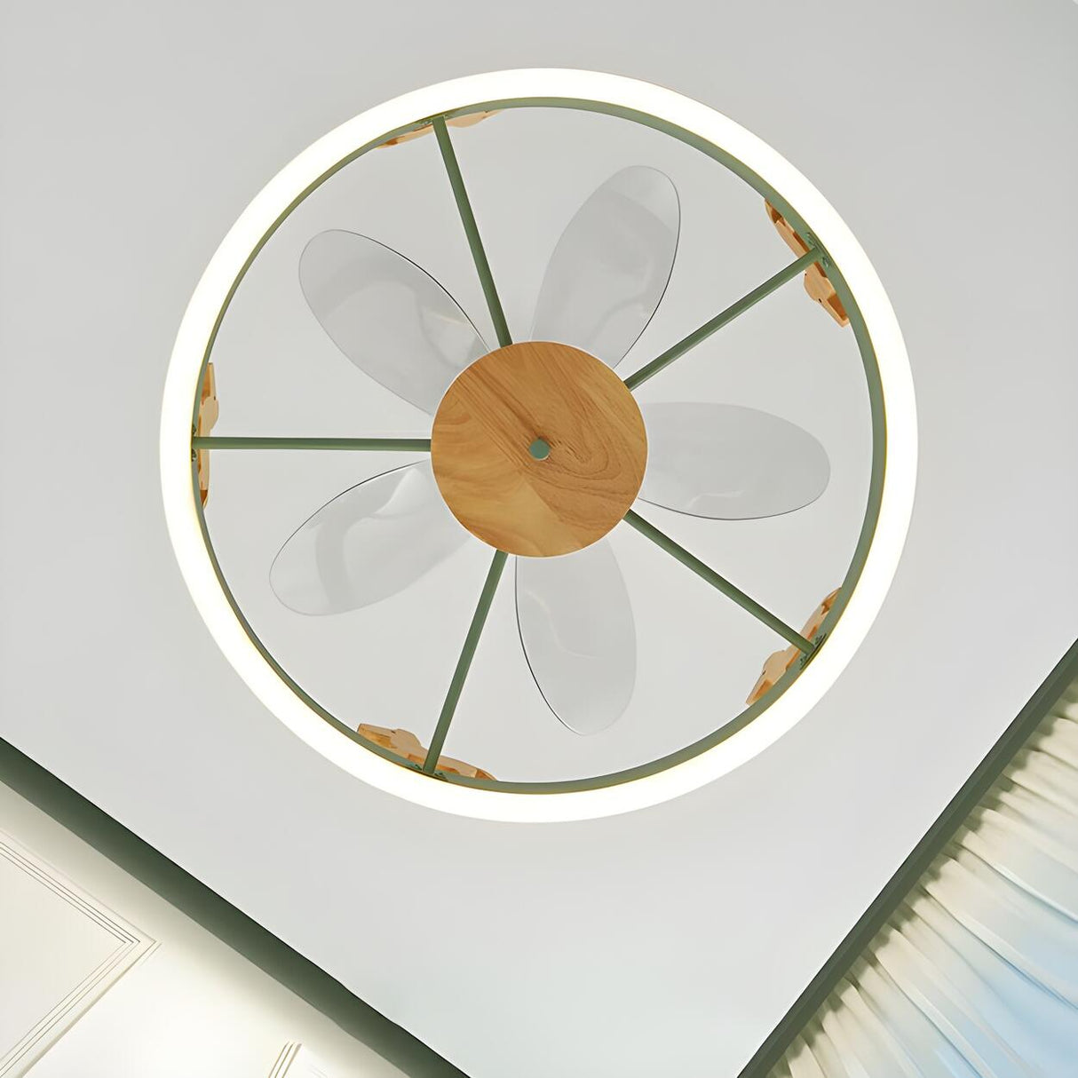 Kids Room Round Carousel 5 Blade Ceiling Fan with Light Image - 15