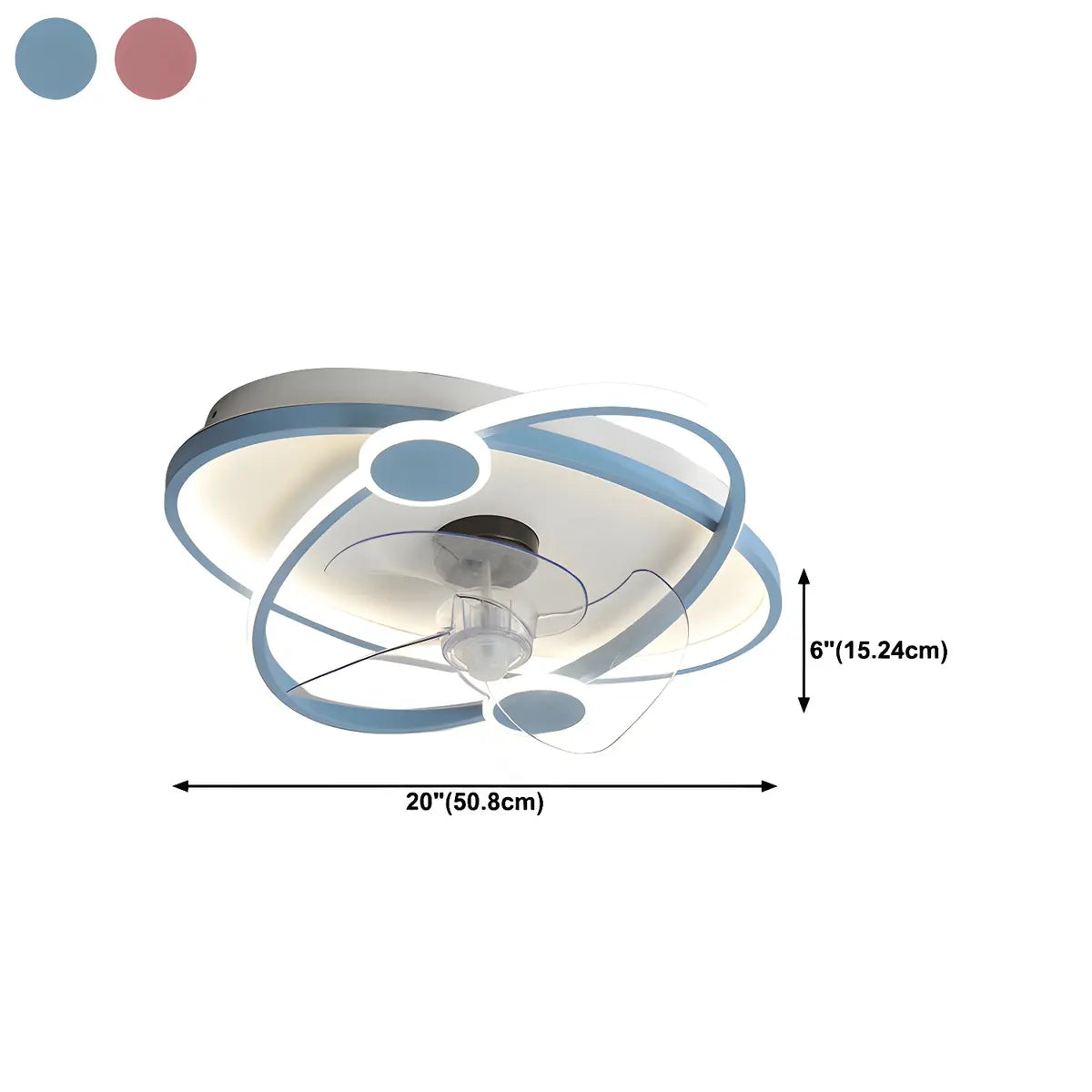 Kids Room Simple Ring Decor Round Ceiling Fan Light