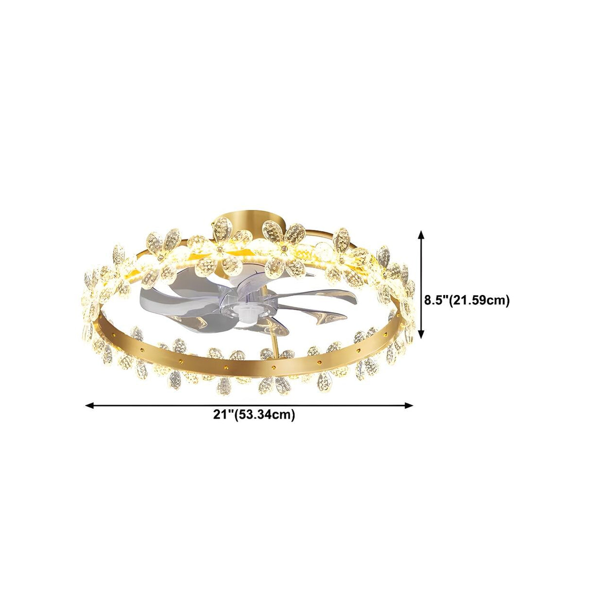 Kids Room Stylish Crystal Garland Ceiling Fan Light