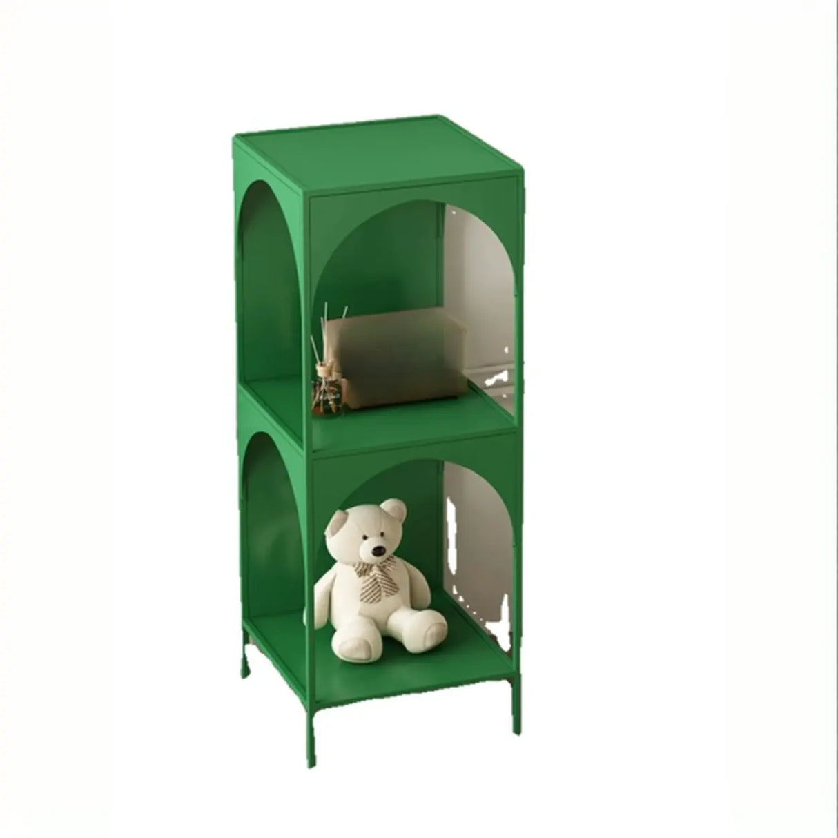 Kids' Room Simple White Arched Narrow Storage Bookcase Image - 10