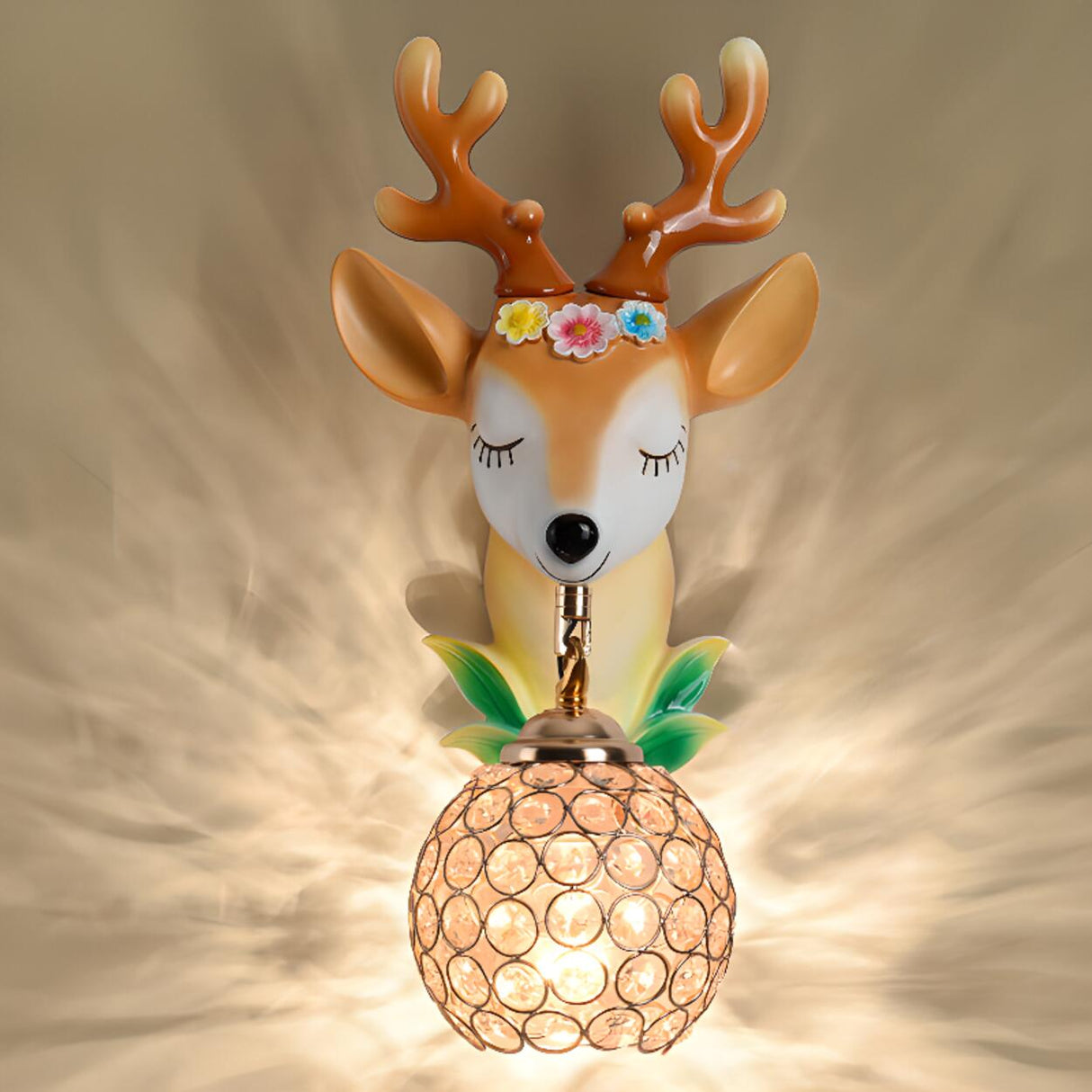 Kids' Room Whimsical Unicorn Crystal Globe Wall Light Image - 10