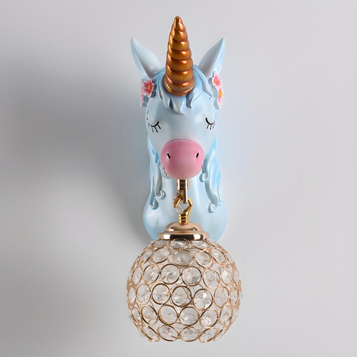 Kids' Room Whimsical Unicorn Crystal Globe Wall Light Image - 11
