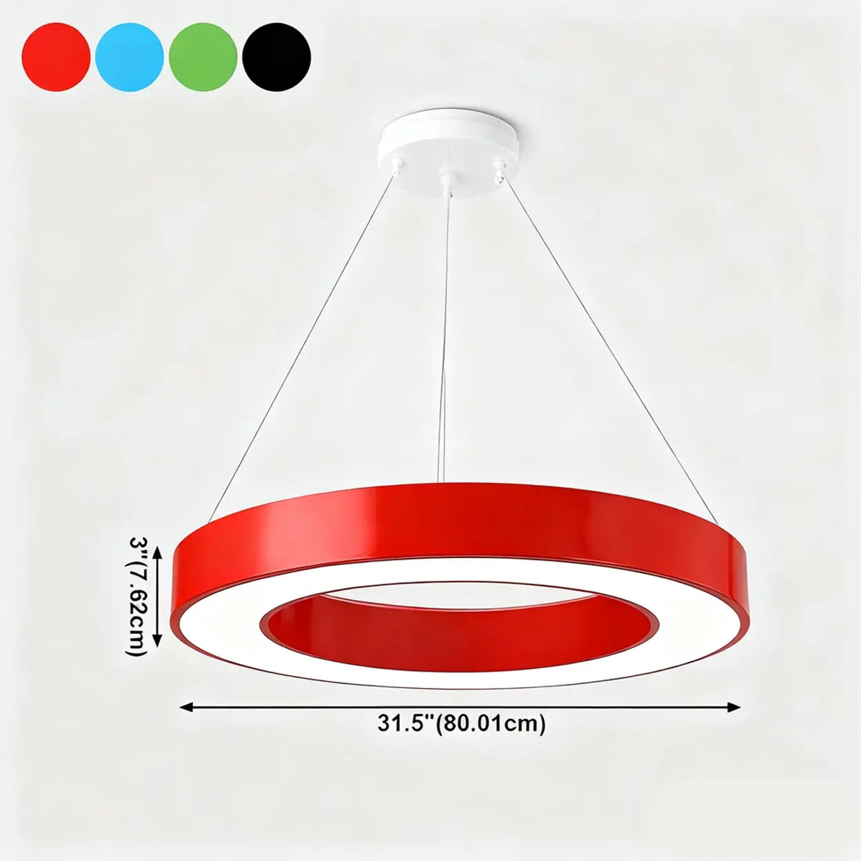Kindergarten Colorful Circular Ring LED Pendant Light Image - 10